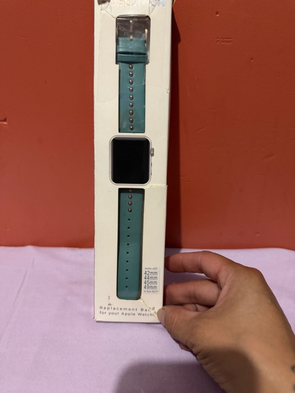 Posh Tech Teal Leather-Style Watch Band with Metal Studs